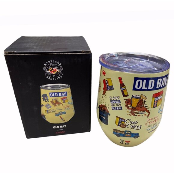 Old Bay Fan Club Memories Metal Hot/Cold Wine 12 Ounce Tumbler - NEW Fast Ship - Picture 2 of 5
